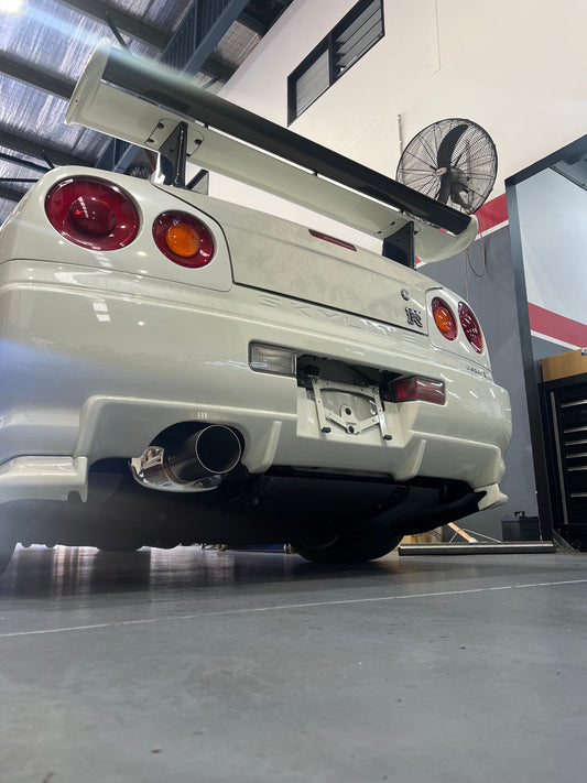 R34 GTR V-spec II Nur Exhaust to meet NSW engineering regulations