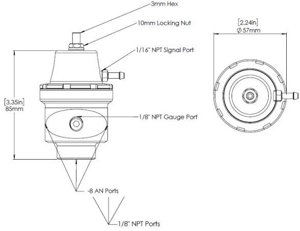 FPR8 Fuel Pressure Regulator Suit -8AN (Black)